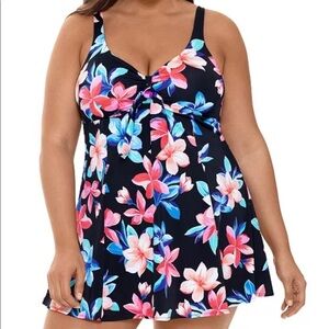 SWIM Solutions Bow Front One Piece Swim Dress